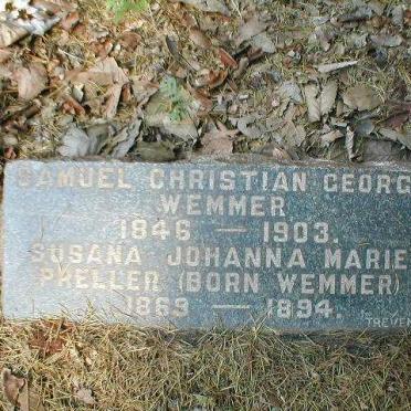 WEMMER Samuel Christiaan George 1846-1903 :: PRELLER Susana Johanna Marie nee WEMMER 1869-1894