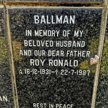 BALLMAN Roy Ronald 1931-1987