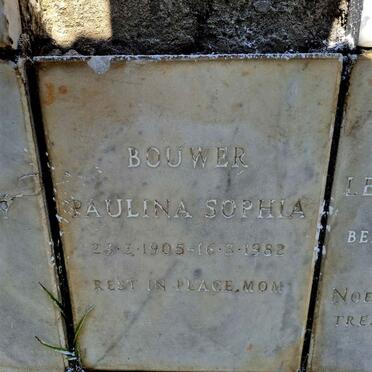 BOUWER Paulina Sophia 1905-1982