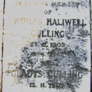 CULLING Charles Haliwell 1903-1967 &amp; Gladys 1907-1966