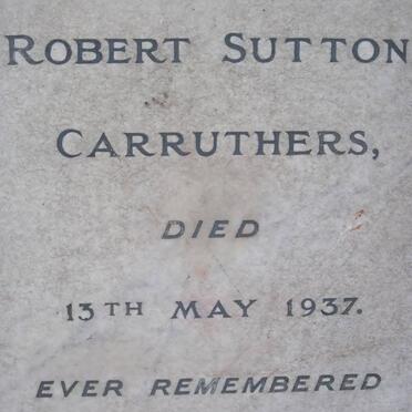 CARRUTHERS Robert Sutton -1937