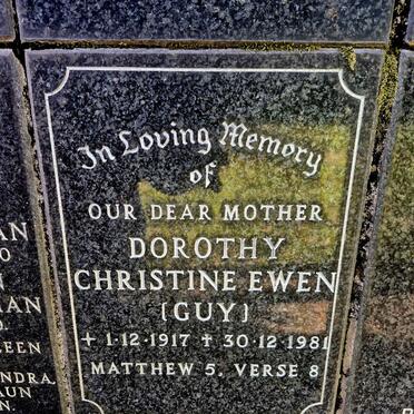 EWEN Dorothy Christine nee GUY 1917-1981