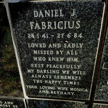 FABRICIUS Daniel J. 1941-1984