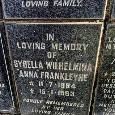 FRANKLEYNE Sybella Wilhelmina 1894-1983