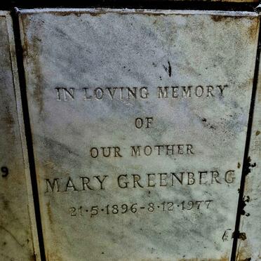 GREENBERG Mary 1896-1977