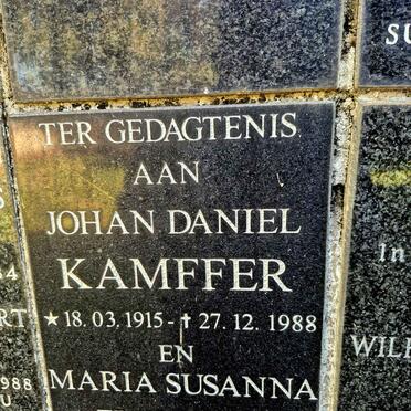 KAMFFER Johan Daniel 1915-1988 & Maria Susanna Elizabeth 1914-2000