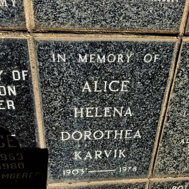 KARVIK Alice Helena Dorothea 1903-1978
