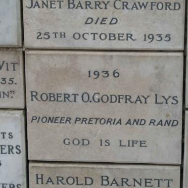 LYS Robert O. Godfray -1936 :: CRAWFORD Janet Barry -1935 :: BARNETT Harold