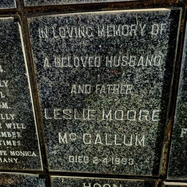 MCCALLUM Leslie Moore -1983