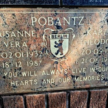 POBANTZ Karl Theodor 1919-1993 :: POBANTZ Susanne Vera 1932-1987