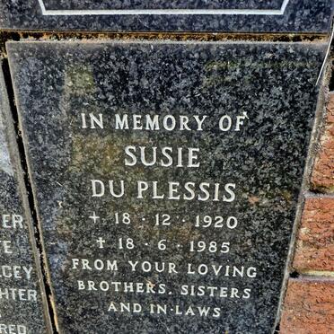 PLESSIS Susie, du 1920-1985