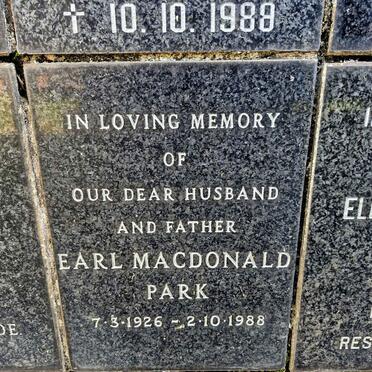 PARK Earl Macdonald 1926-1988