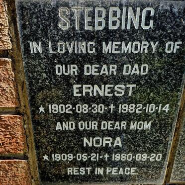 STEBBING Ernest 1902-1982 & Nora 1909-1980