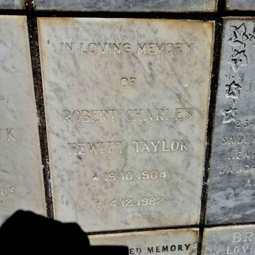 TAYLOR Robert Charles Hewitt 1904-1982