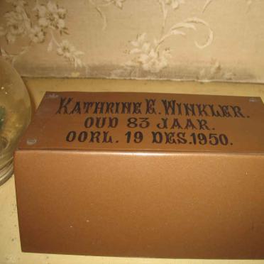 WINKLER Kathrine E. -1950