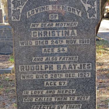 BAATJES Rudolph -1927 &amp; Christina -1910 :: BAATJES Maria -1934