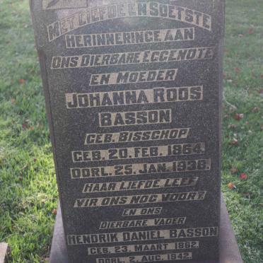 BASSON Hendrik Daniel 1862-1942 &amp; Johanna Roos BISSCHOP 1864-1938