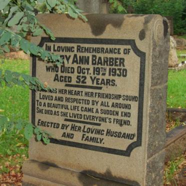 BARBER Mary Ann -1930