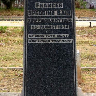 BAIN Frances Spedding 1894-1934