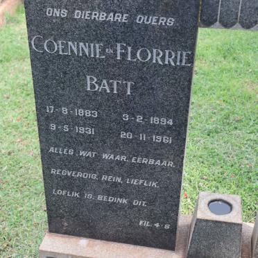 BATT Coennie 1883-1931 &amp; Florrie 1894-1961