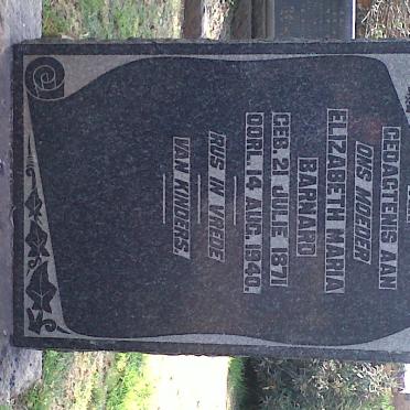 BARNARD Elizabeth Maria 1871-1940