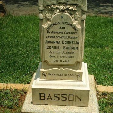 BASSON Johanna Cornelia nee DU PLESSIS -1937