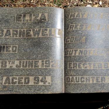 BARNEWELL Eliza -192?