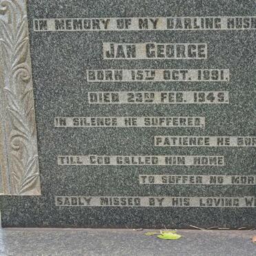 BENDER Jan George 1891-1945