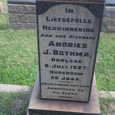 BOTHMA Andries J. -1927