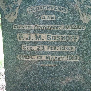 BOSHOFF P.J.M. 1847-1918