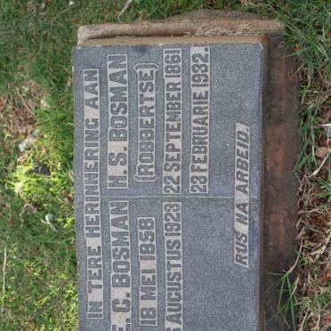BOSMAN E.C. 1858-1923 &amp; H.S. ROBBERTSE 1861-1932