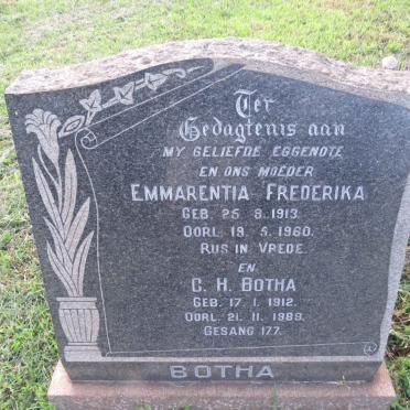 BOTHA C.H.  1912-1989 &amp; Emmarentia Frederika 1913-1960