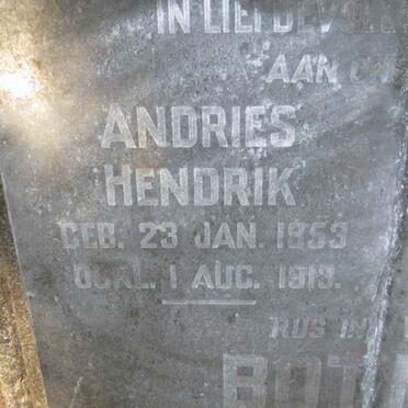 BOTMA Andries Hendrik 1853-1913 &amp; Martina Maria Jacomina 1860-1932