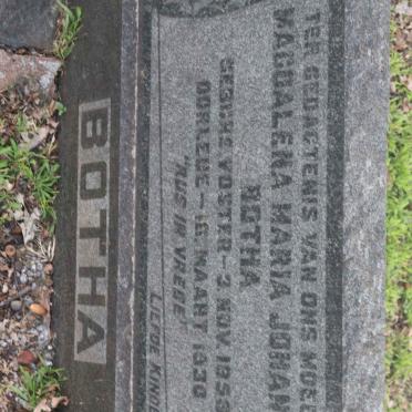 BOTHA Magdelena Maria Johanna nee VOSTER 185?-1930