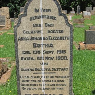 BOTHA Anna Johanna Elizabeth 1915-1933