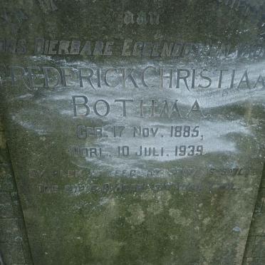 BOTHMA Frederick Christiaan 1885-1939