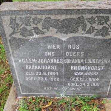 BRONKHORST Willem Johannes 1864-1922 &amp; Johanna Lourensina ROOS 1864-1951