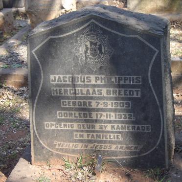 BREEDT Jacobus Philippus Herculaas 1909-1932