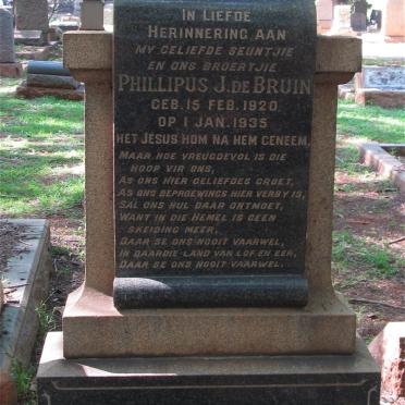 BRUIN Phillipus J., de 1920-1935