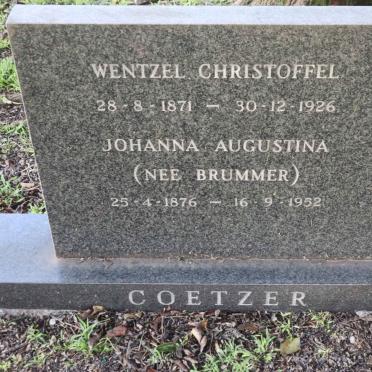 COETZER Wentzel Christoffel 1871-1926 &amp; Johanna Augustina BRUMMER 1876-1952