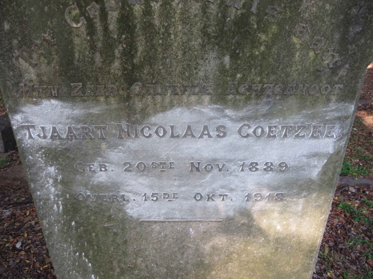 COETZEE Tjaart Nicolaas 1889-1918