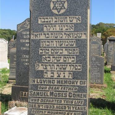 COHEN Samuel Moses -1933