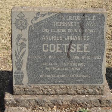 COETSEE Andries Johannes 1931-1953