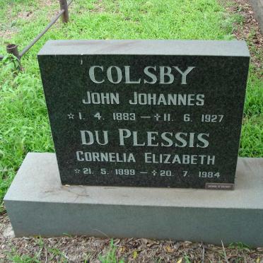 COLSBY John Johannes 1883-1927 &amp; Cornelia Elizabeth DU PLESSIS 1899-1984