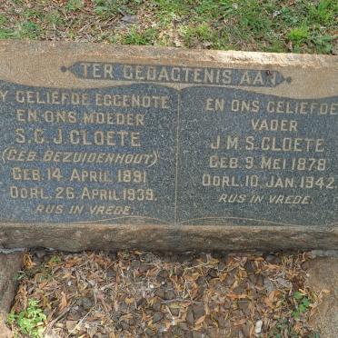 CLOETE J.M.S. 1878-1942 &amp; S.C.J. BEZUIDENHOUT 1891-1939