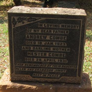 COMBE Andrew -1923 &amp; Hester -1931