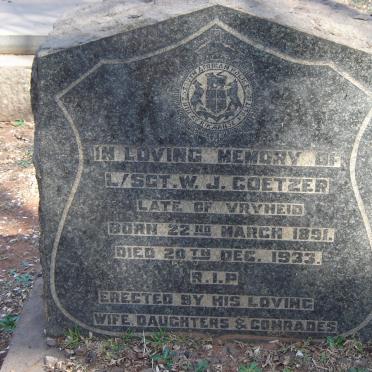 COETZER W.J. 1891-1933