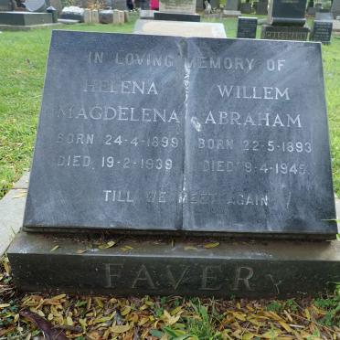 FAVER Willem Abraham 1893-1945 &amp; Helena Magdelena 1899-1939