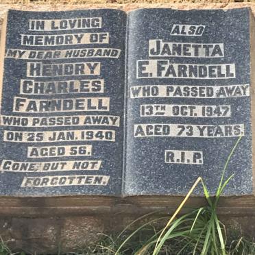FARNDELL Hendry Charles -1940 &amp; Janetta E. -1947