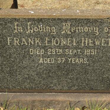 HEWETT Frank Lionel -1951